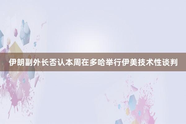 伊朗副外长否认本周在多哈举行伊美技术性谈判