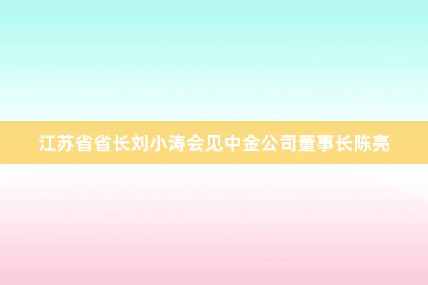 江苏省省长刘小涛会见中金公司董事长陈亮
