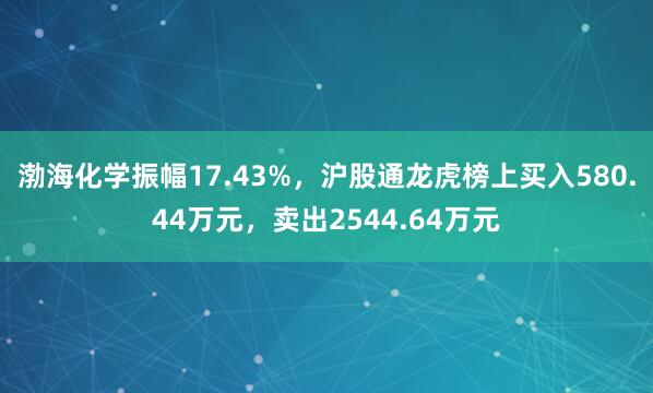 渤海化学振幅17.43%，沪股通龙虎榜上买入580.44万元，卖出2544.64万元