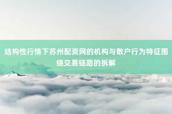 结构性行情下苏州配资网的机构与散户行为特征围绕交易链路的拆解