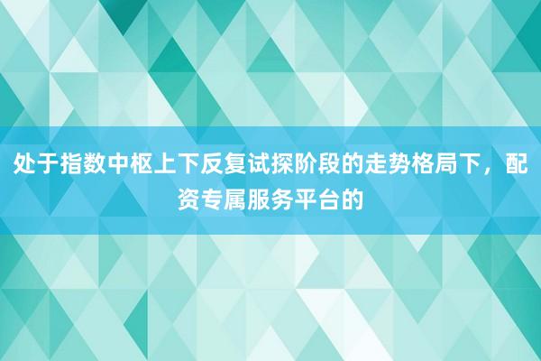处于指数中枢上下反复试探阶段的走势格局下，配资专属服务平台的