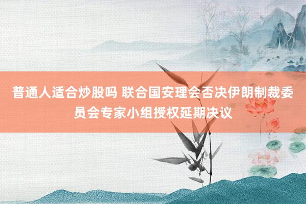 普通人适合炒股吗 联合国安理会否决伊朗制裁委员会专家小组授权延期决议