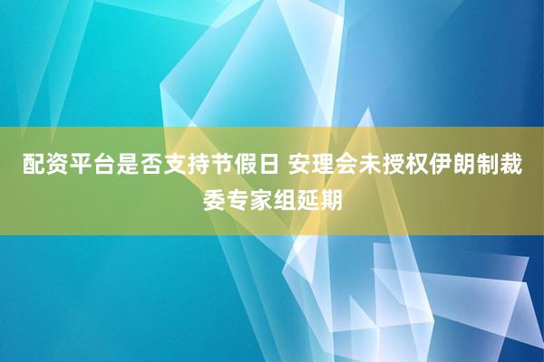 配资平台是否支持节假日 安理会未授权伊朗制裁委专家组延期