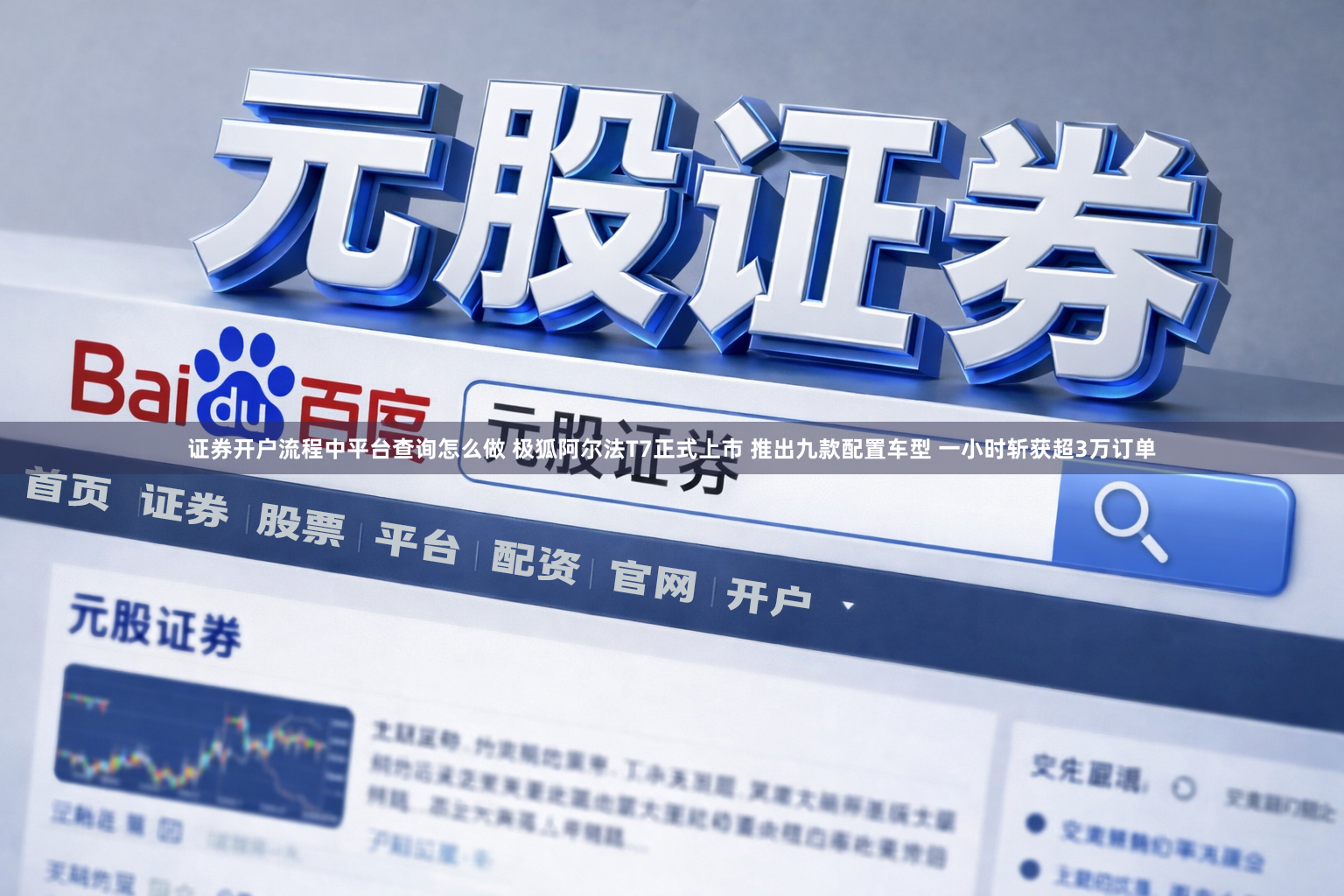 证券开户流程中平台查询怎么做 极狐阿尔法T7正式上市 推出九款配置车型 一小时斩获超3万订单